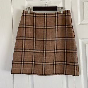 Plaid wool skirt